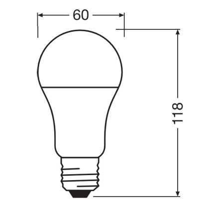 Lampadina LED Antibatterica A100 E27/13W/230V 2700K - Osram