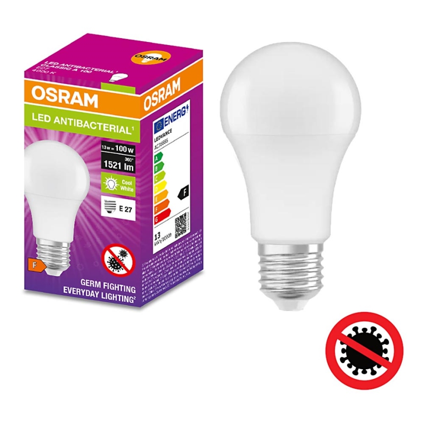 Lampadina LED Antibatterica A100 E27/13W/230V 4000K - Osram