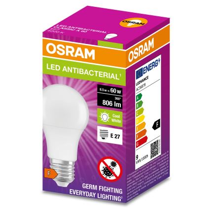 Lampadina LED Antibatterica A60 E27/8,5W/230V 4000K - Osram