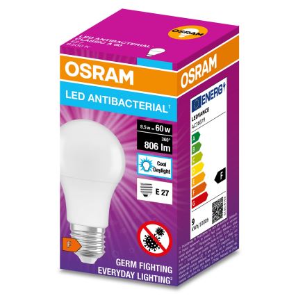 Lampadina LED Antibatterica A60 E27/8,5W/230V 6500K - Osram