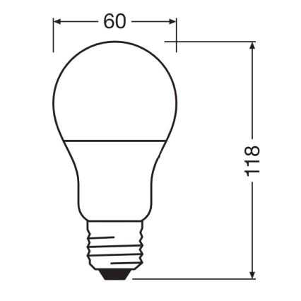 Lampadina LED Antibatterica A75 E27/10W/230V 2700K - Osram