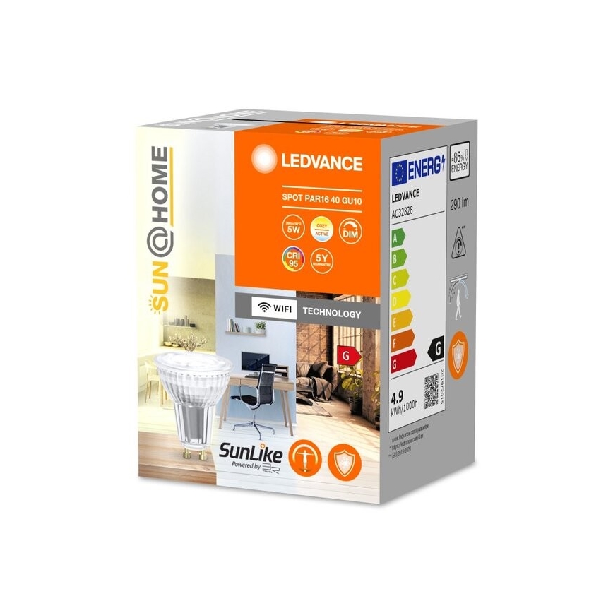 Lampadina LED antibatterica dimmerabile PAR16 GU10/4,9W/230V Wi-Fi - Ledvance