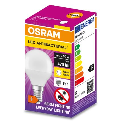 Lampadina LED Antibatterica P40 E14/4,9W/230V 2700K - Osram