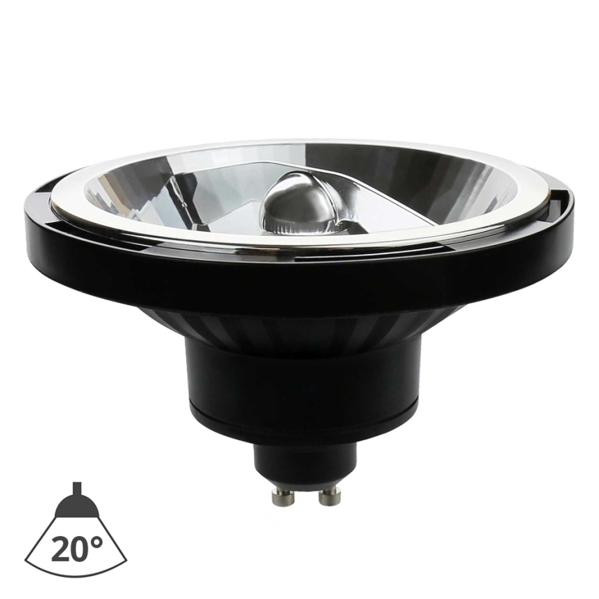 Lampadina LED AR111 GU10/10W/230V 3000K 20° nero