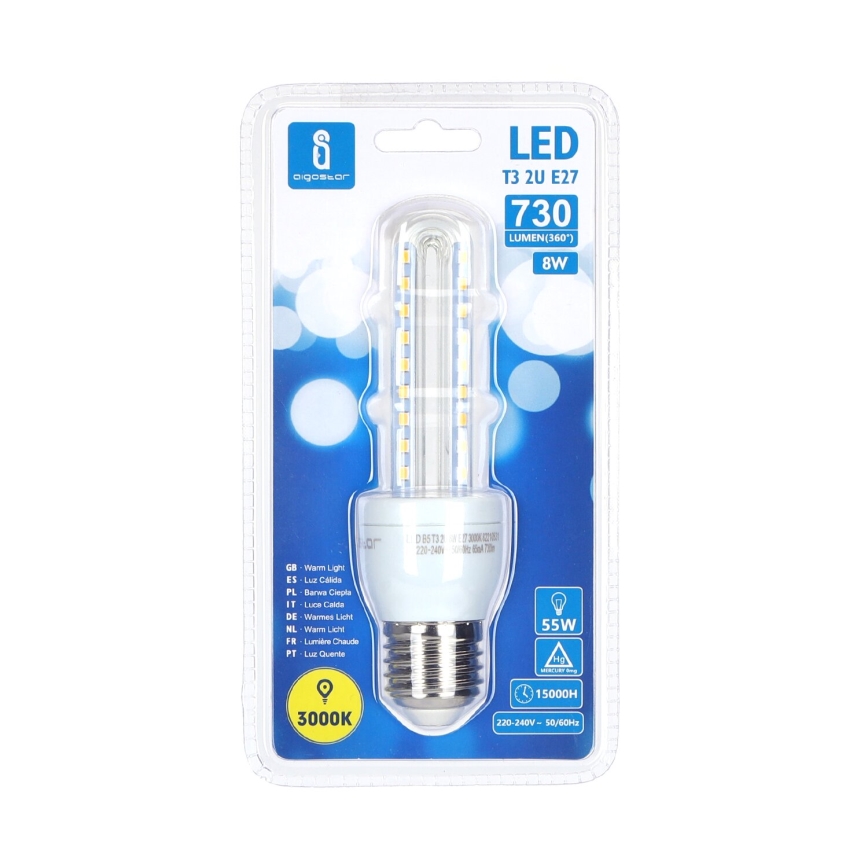 Lampadina LED B5 E27/8W/230V 3000K - Aigostar