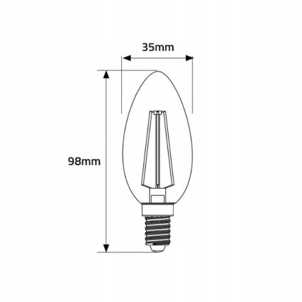 Lampadina LED C35 E14/4W/230V 2500K