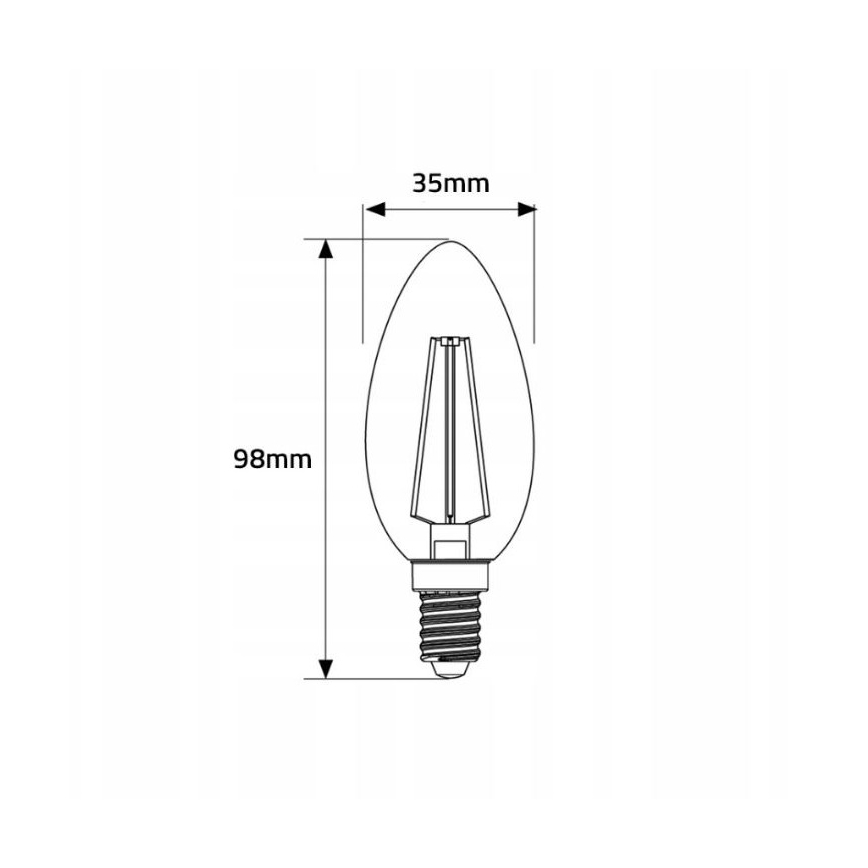 Lampadina LED C35 E14/4W/230V 2500K
