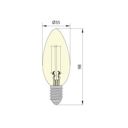 Lampadina LED CLASIC AMBER C35 E14/5W/230V 2200K -  Brilagi