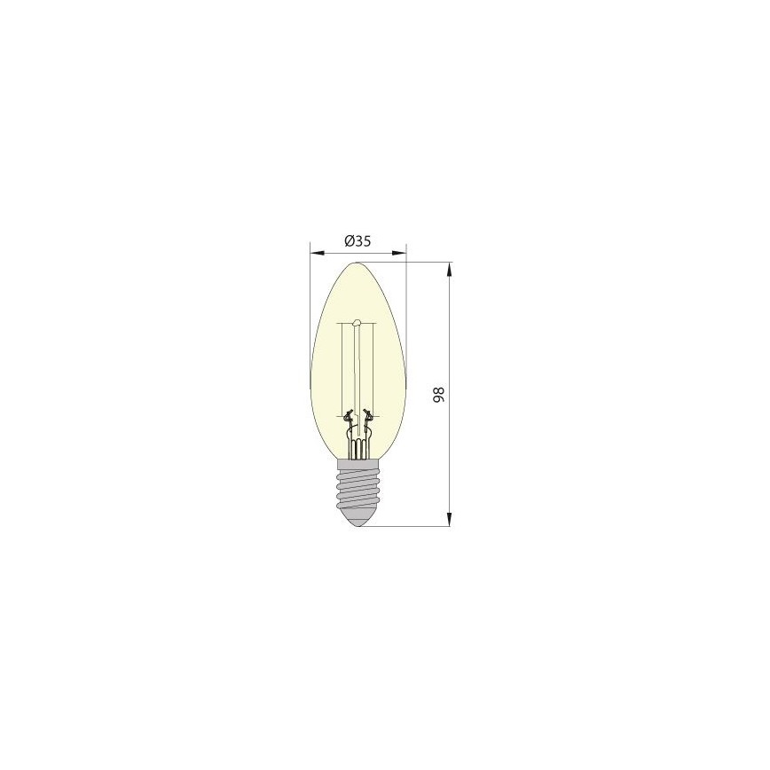 Lampadina LED CLASIC AMBER C35 E14/5W/230V 2200K -  Brilagi