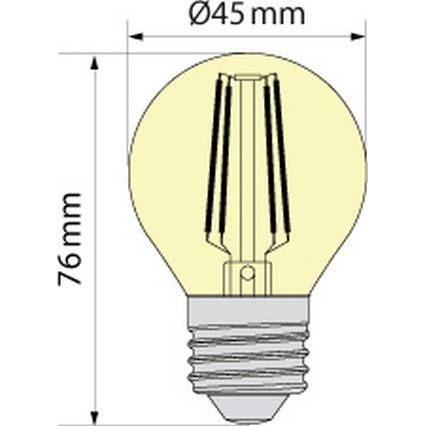Lampadina LED CLASIC AMBER G45 E27/4W/230V 2200K -  Brilagi