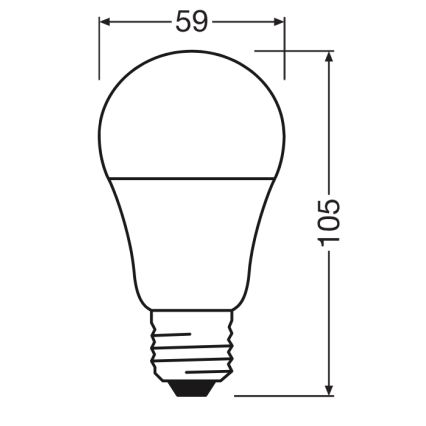 Lampadina LED CLASSIC A60 E27/8W/230V 2700K - Ledvance