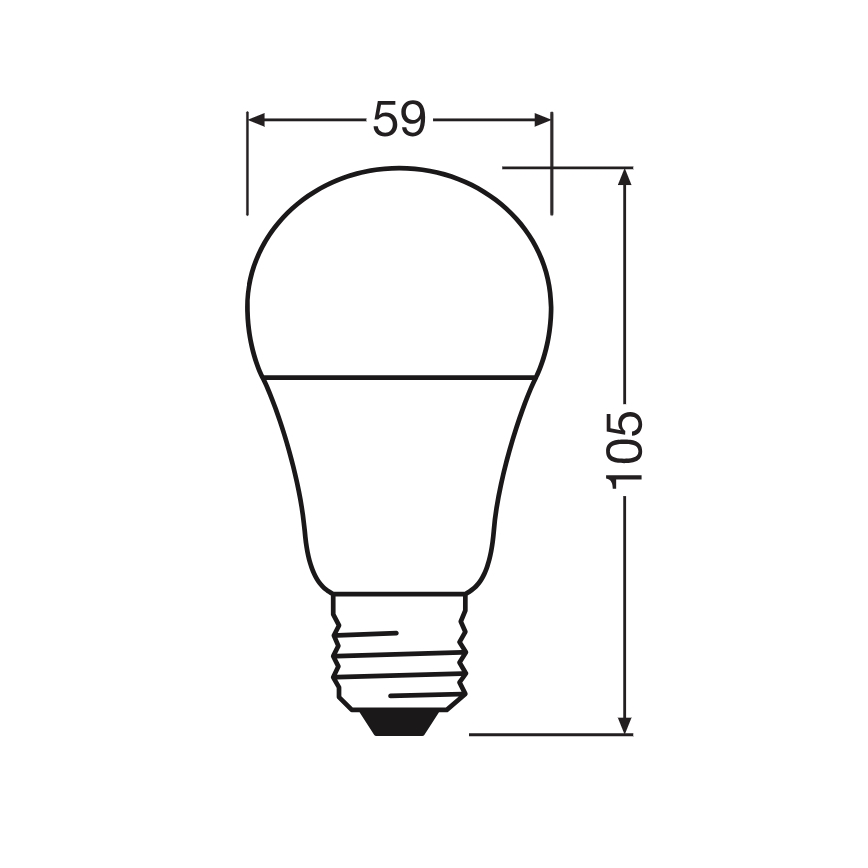 Lampadina LED CLASSIC A60 E27/8W/230V 2700K - Ledvance
