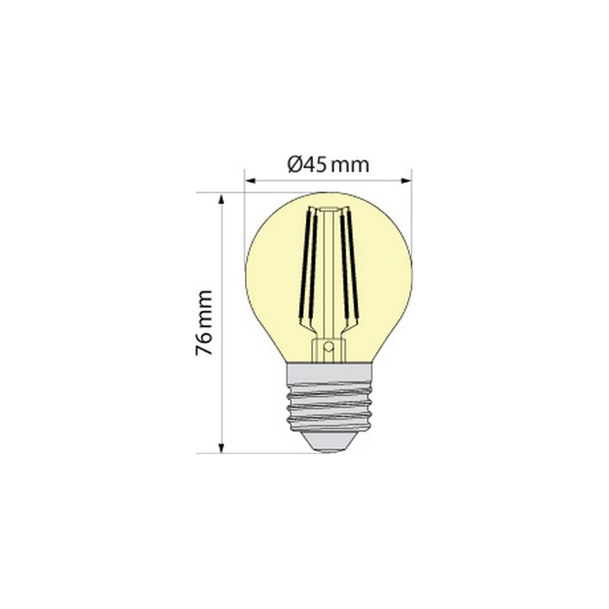 Lampadina LED CLASSIC AMBER G45 E27/6,5W/230V 2200K - Brilagi