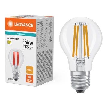 Lampadina LED CLASSIC FILAMENT A60 E27/11W/230V 2700K - Ledvance