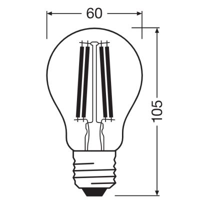 Lampadina LED CLASSIC FILAMENT A60 E27/11W/230V 2700K - Ledvance