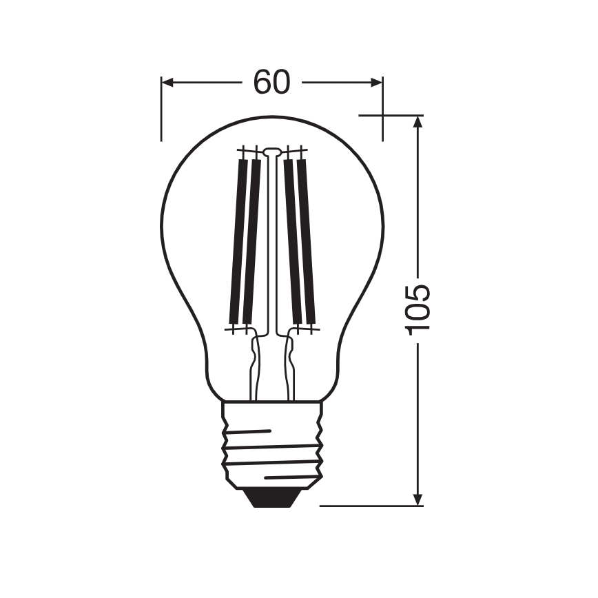 Lampadina LED CLASSIC FILAMENT A60 E27/11W/230V 2700K - Ledvance