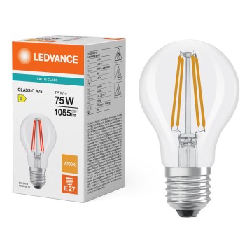 Lampadina LED CLASSIC FILAMENT A60 E27/7,5W/230V 2700K - Ledvance