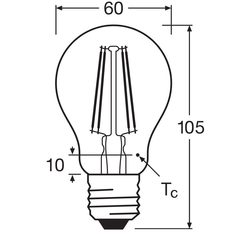 Lampadina LED CLASSIC FILAMENT A60 E27/7,5W/230V 2700K - Ledvance