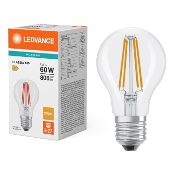 Lampadina LED CLASSIC FILAMENT A60 E27/7W/230V 2700K - Ledvance
