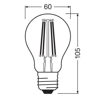 Lampadina LED CLASSIC FILAMENT A60 E27/7W/230V 2700K - Ledvance