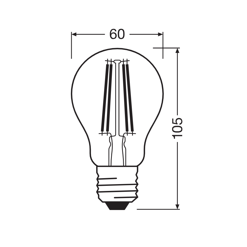 Lampadina LED CLASSIC FILAMENT A60 E27/7W/230V 2700K - Ledvance