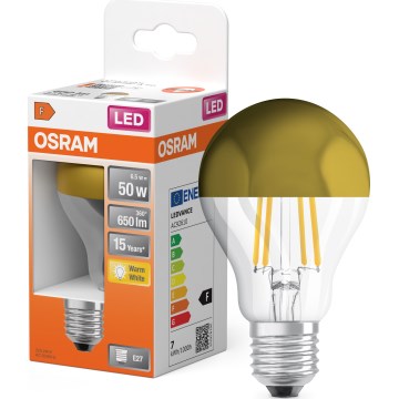 Lampadina LED con cupola specchiata FILAMENT E27/6,5W/230V 2700K dorata - Osram