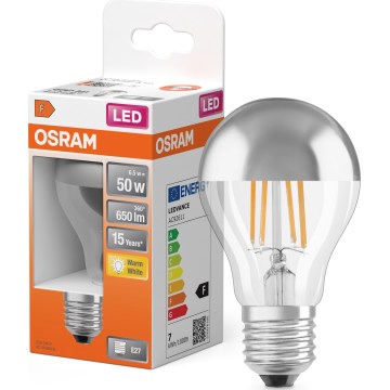 Lampadina LED con parte superiore a specchio FILAMENT E27/6,5W/230V 2700K argento- Osram