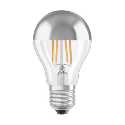 Lampadina LED con parte superiore a specchio FILAMENT E27/6,5W/230V 2700K argento- Osram