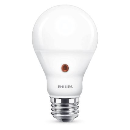 Lampadina LED con sensore crepuscolare Philips E27/7,5W/230V 2700K