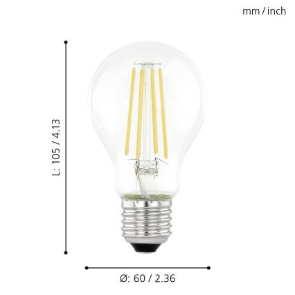 Lampadina LED con sensore VINTAGE A60 E27/6W/230V 3000K - Eglo 11886