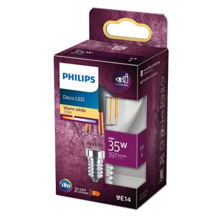 Lampadina LED DECO Philips P45 E14/4W/230V 2700K