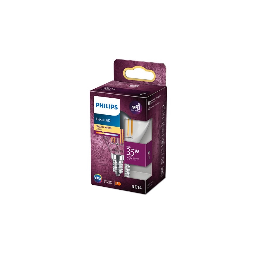 Lampadina LED DECO Philips P45 E14/4W/230V 2700K