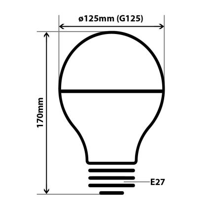 Lampadina LED DECOR MIRROR G125 E27/12W/230V argento