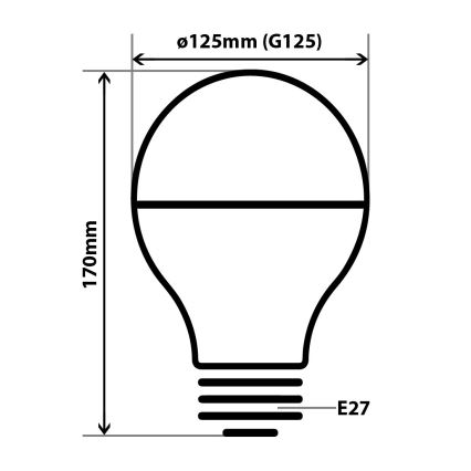 Lampadina LED DECOR MIRROR G125 E27/12W/230V oro