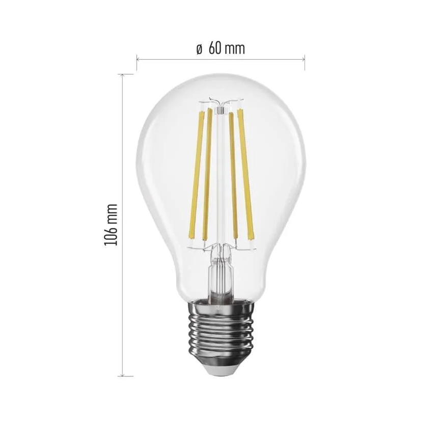Lampadina LED dimmerabile a filamento A60 E27/7,5W/230V 4000K