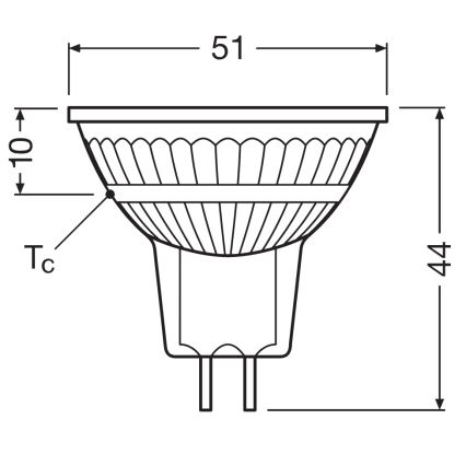 Lampadina riflettore LED dimmerabile MR16 GU5,3/5,3W/12V 3000K 36° CRI 97 - Ledvance