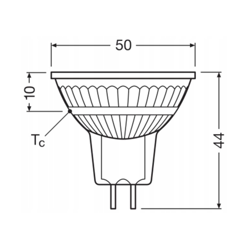 Lampada LED dimmerabile riflettore MR16 GU5,3/6,8W/12V 4000K 36° CRI 90 - Ledvance