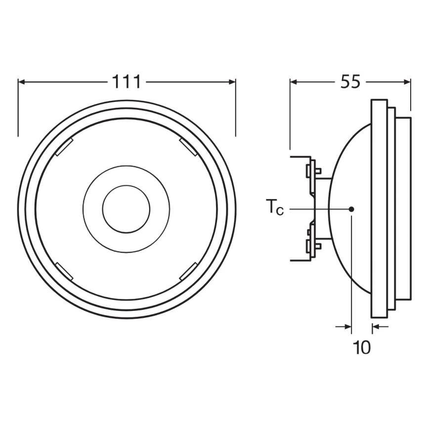 Lampadina LED dimmerabile AR111 G53/13,5W/12V 2700K 24° CRI 97 - Ledvance