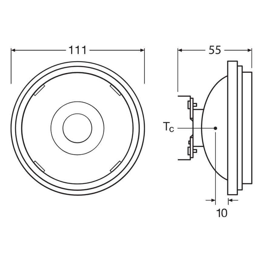 Lampadina LED dimmerabile AR111 G53/7,2W/12V 1800-2700K 24° CRI 90 - Ledvance