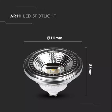 Lampadina LED dimmerabile AR111 GU10/12W/230V 4000K