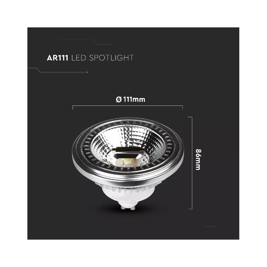 Lampadina LED dimmerabile AR111 GU10/12W/230V 4000K