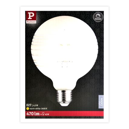 Lampadina LED dimmerabile CLASSIC G125 E27/4,5W/230V 2600K - Paulmann 28744