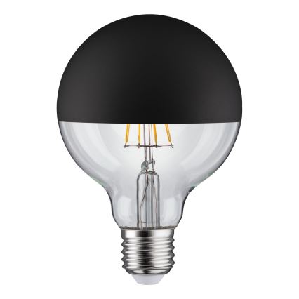 Lampadina LED dimmerabile con un mirror spherical cap GLOBE G95 E27/6,5W/230V 2700K nero - Paulmann 28676