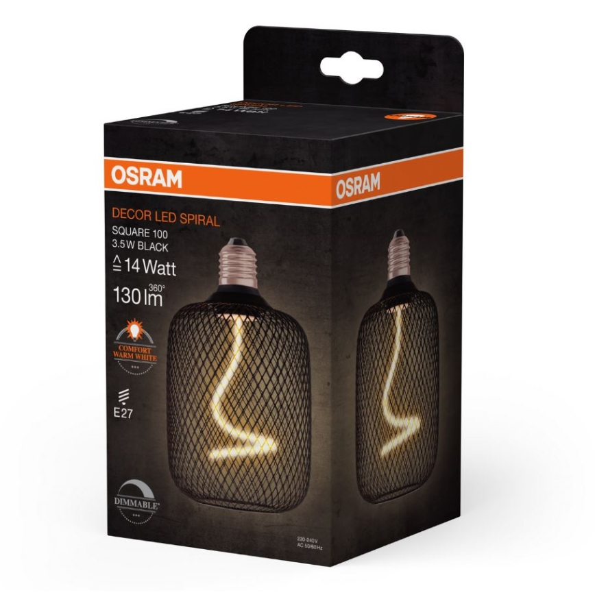 Lampadina LED dimmerabile DECOR FILAMENT E27/3,5W/230V 1800K nero - Osram