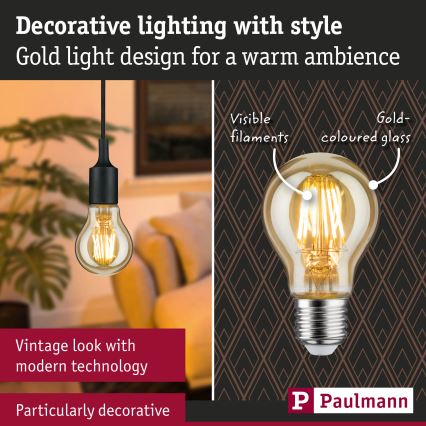 Lampadina LED dimmerabile FILAMENT E27/6W/230V 1700K - Paulmann 28522