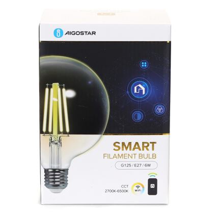 Lampadina LED dimmerabile FILAMENT G125 E27/6W/230V 2700-6500K Wi-Fi - Aigostar