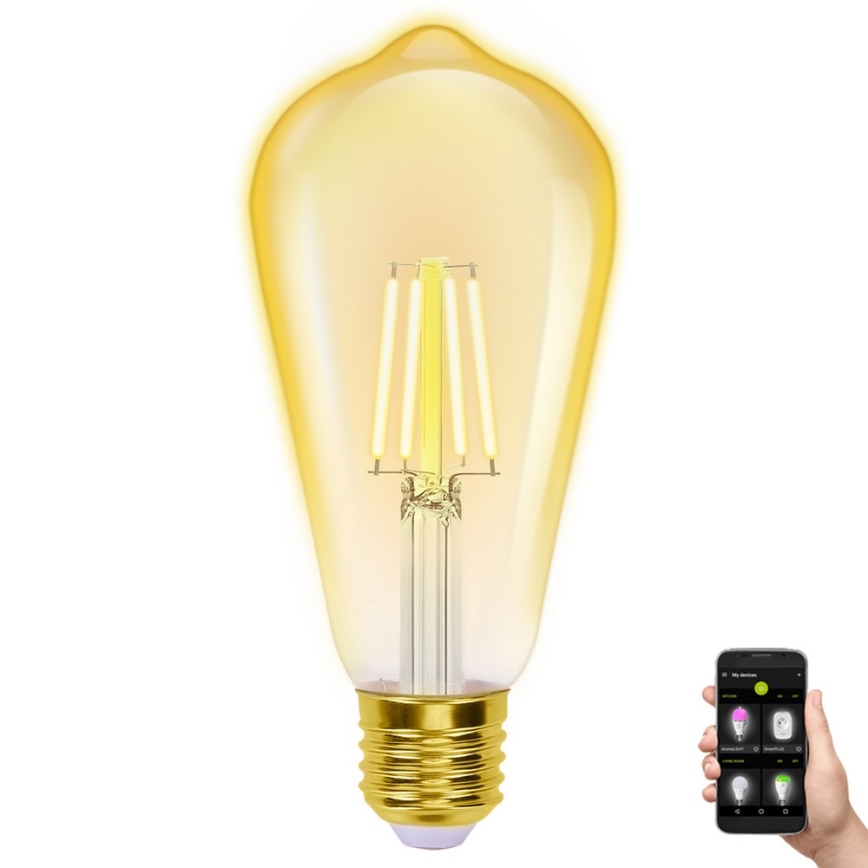 Lampadina LED dimmerabile FILAMENT ST64 E27/6W/230V 2700-6500K Wi-Fi - Aigostar