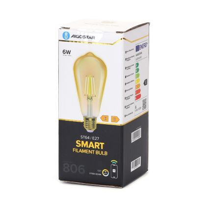 Lampadina LED dimmerabile FILAMENT ST64 E27/6W/230V 2700-6500K Wi-Fi - Aigostar