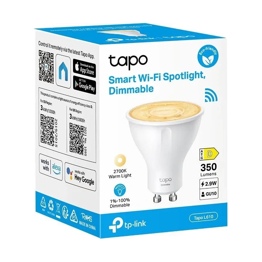 Lampadina LED dimmerabile GU10/2,9W/230V 2700K Wi-Fi - TP-Link