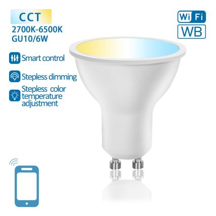 Lampadina LED dimmerabile GU10/6W/230V 2700-6500K Wi-Fi - Aigostar
